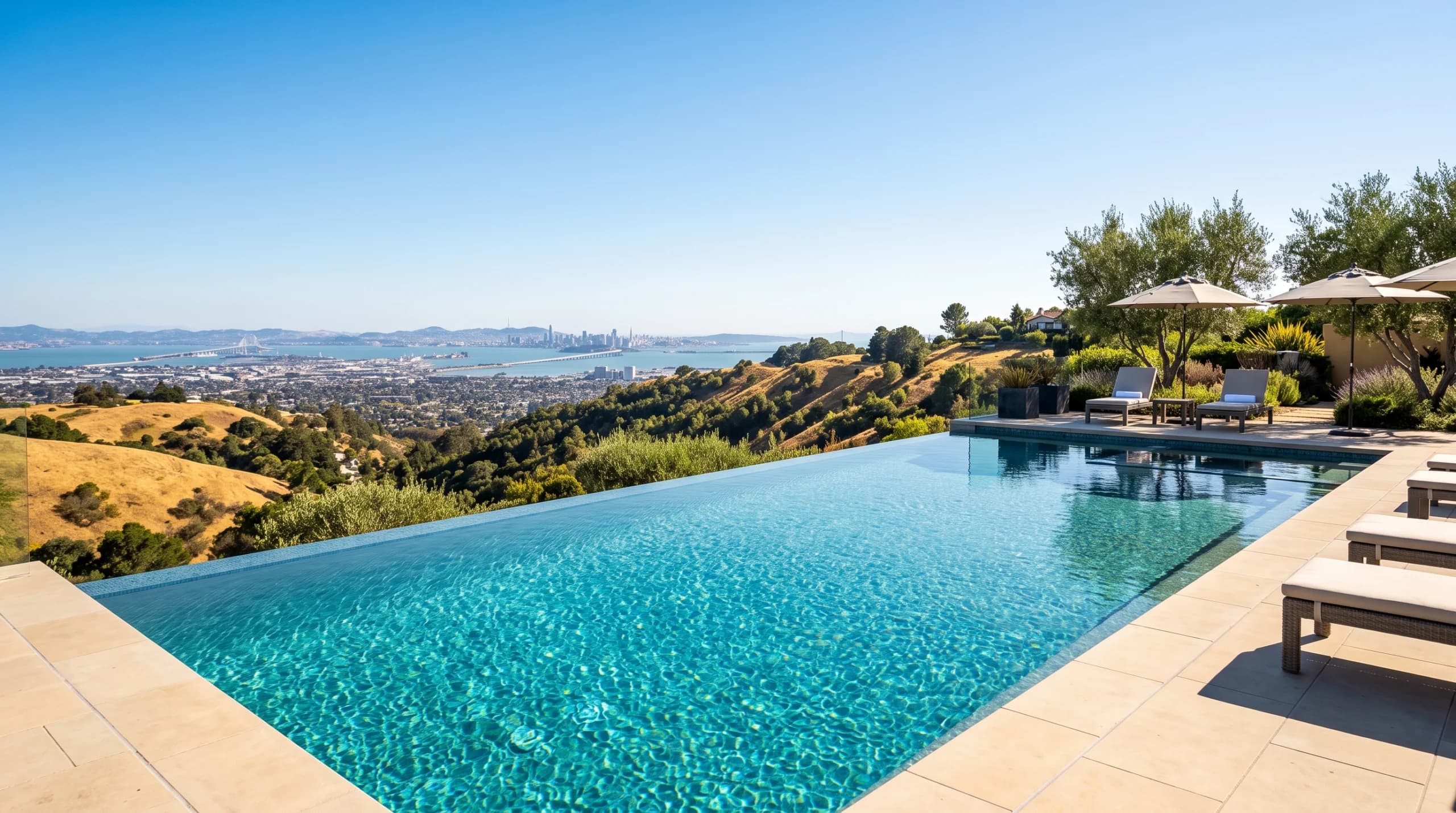 Sparkling clear East Bay area pool