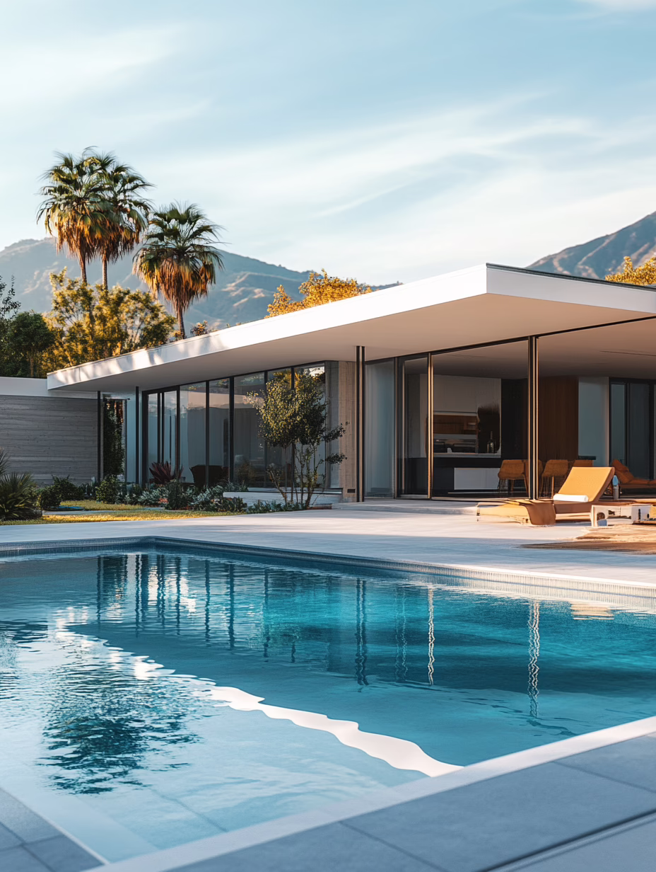 Professional Culver City pool cleaning service maintaining sparkling residential pool with crystal-clear water