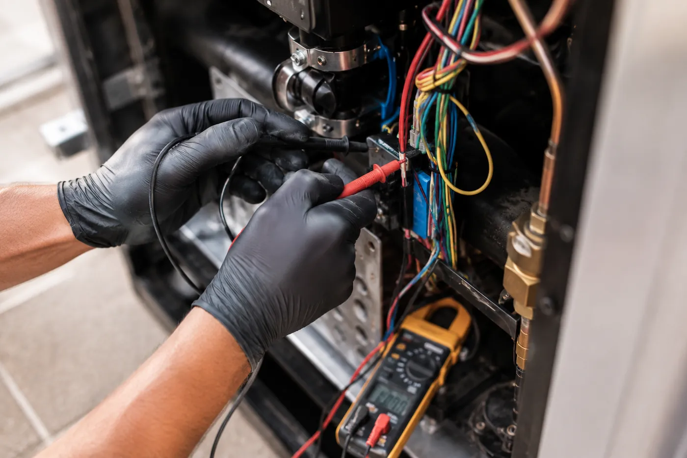 Cabana technician performing pool heater repair service
