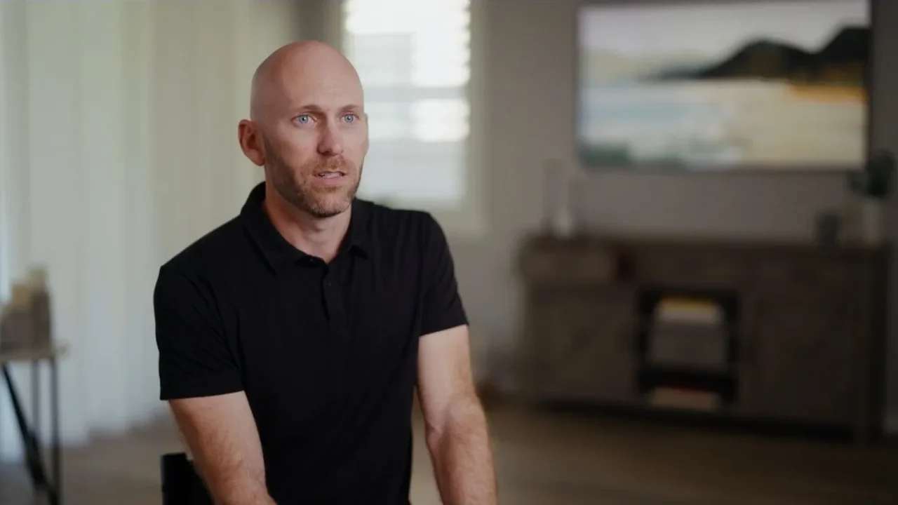 Kyle Bowman on camera during the Cabana founder story film
