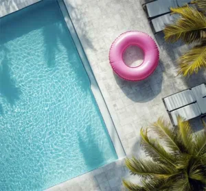pool with pink floatie
