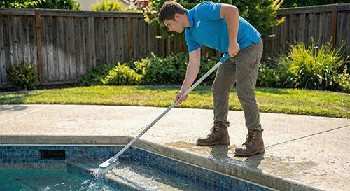 Cabana tech brushing pool steps