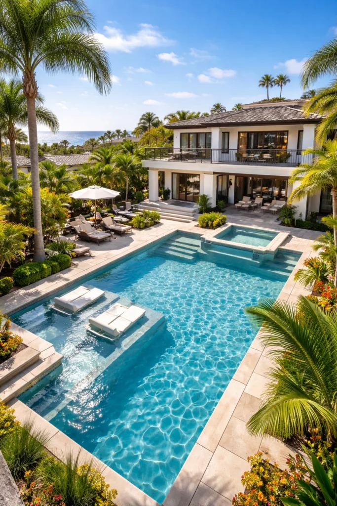 Aerial view of Dana Point pool requiring professional pool service, cleaning, maintenance and repair